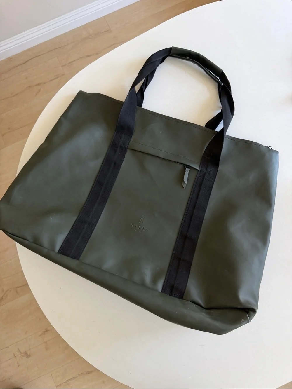 RAINS Large Weekend Waterproof Tote in Green